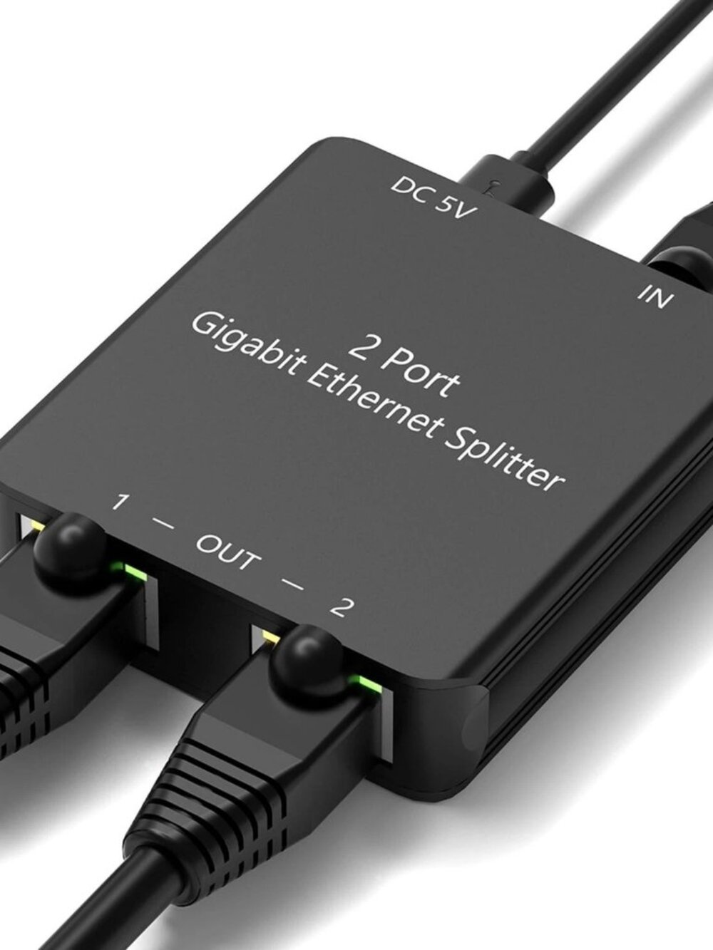 Gigabit Ethernet Splitter 1-to-2, 1000Mbps RJ45, High Speed